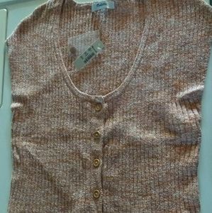 Sleeveless Marbled Shaw Bottom Top